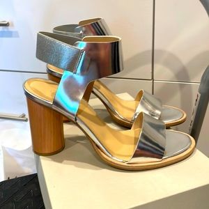 COS silver leather heels